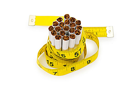 吸烟,概念,卷尺,香烟