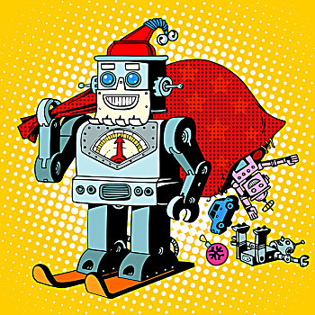 机器人,圣诞老人,圣诞礼物,幽默