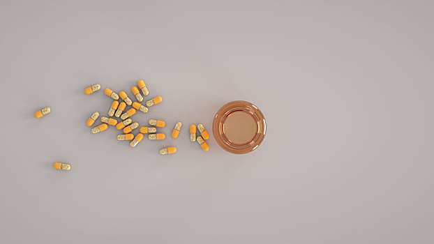 医疗药物题材的西药胶囊的科技感海报背景