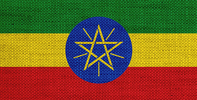 旗帜,埃塞俄比亚,老,亚麻布
