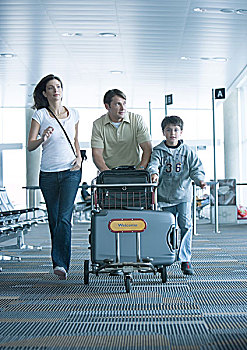 家庭,急促,机场
