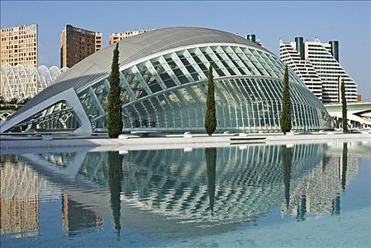 imax,电影院,半圆,艺术和科学之城,城市,瓦伦西亚,西班牙,欧洲