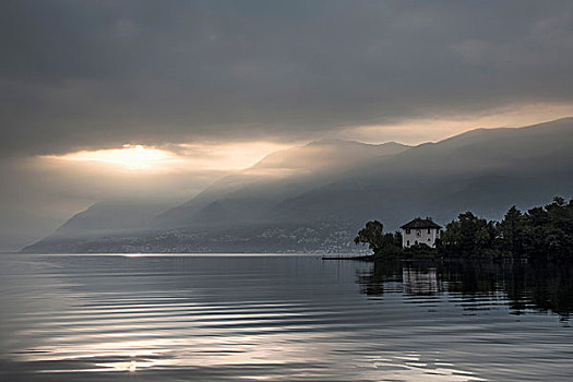 岛屿,马焦雷湖,阿斯科纳,提契诺河,瑞士