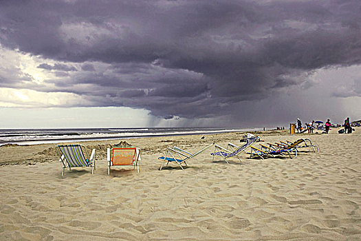 乌云,上方,海滩,北卡罗来纳,美国