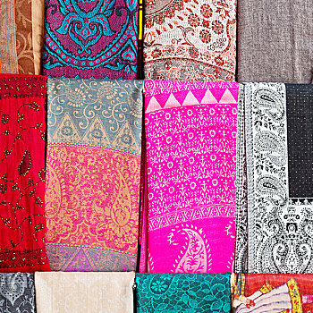 迪拜,配饰,彩色,围巾,老,市场