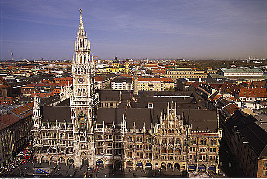 城市,新市政厅,慕尼黑,德国