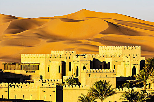 酒店,沙丘,擦,沙漠,背景,阿布扎比,阿联酋,中东,亚洲