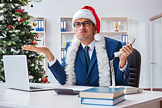 商务人士,庆贺,圣诞节,假日,办公室