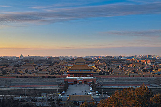 北京景山看故宫