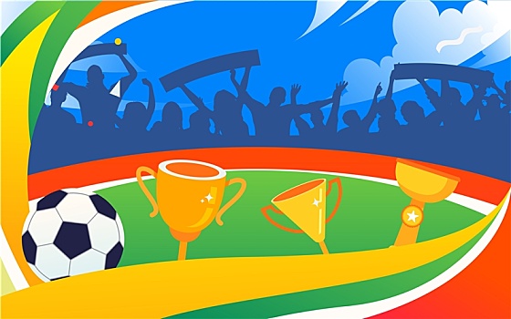 世界杯比赛看球赛加油专业体育运动训练插画