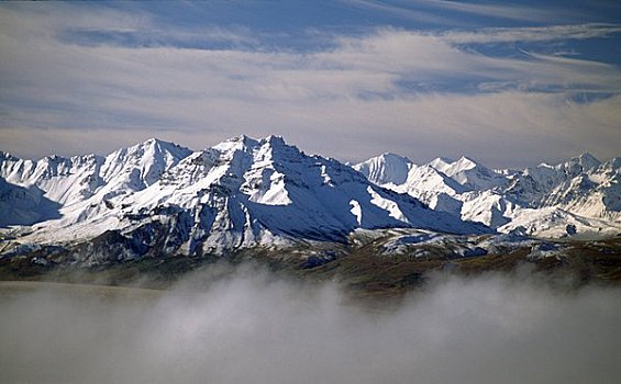 积雪,山峦,德纳里峰国家公园,阿拉斯加,美国