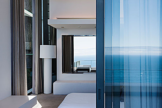 玻璃门,窗户,现代住宅,远眺,海洋