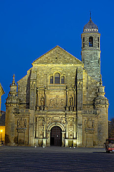 小教堂,救助者,萨尔瓦多,16世纪,广场,黃昏,省,安达卢西亚,西班牙,欧洲