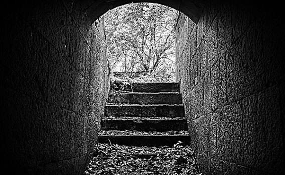 出口,楼梯,暗色,水泥,隧道,室内