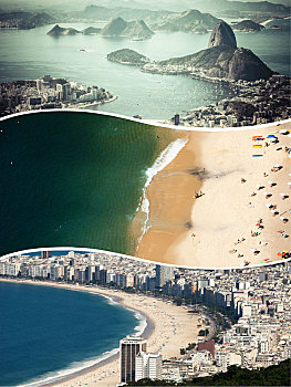 抽象拼贴画,里约热内卢,巴西,图像,旅行,背景,照片