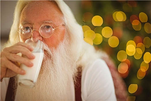 圣诞老人,杯子,牛奶