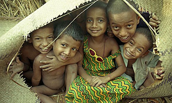 头像,乡村,孩子,微笑,摄影,孟加拉,2006年