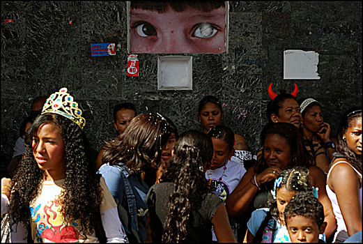人,彩色,服饰,庆贺,狂欢,节日,大道,加拉加斯,委内瑞拉,二月,2009年