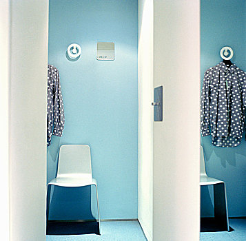 塑料制品,椅子,正面,灯光,蓝色,墙,走廊,公寓