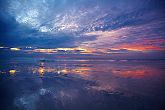 日落,凯布尔海滩,金伯利地区,西澳大利亚州,澳大利亚