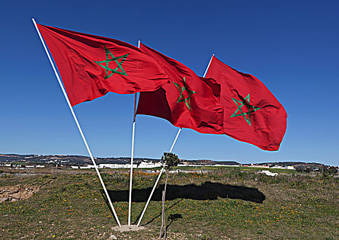 三个,摩洛哥,旗帜