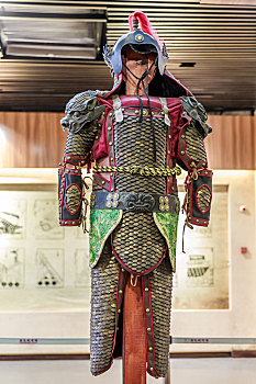 中国河南省汤阴岳飞纪念馆展示的铠甲战衣