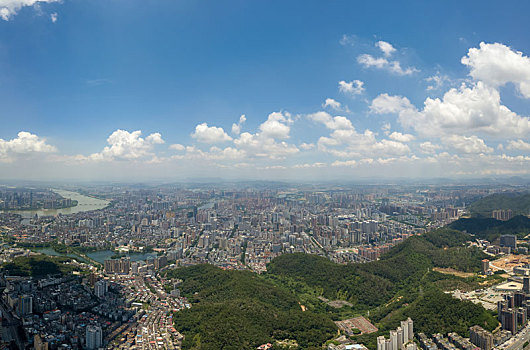 广东惠州市区城市航拍全景风光