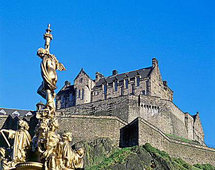 仰视,城堡,爱丁堡城堡,爱丁堡,洛锡安,苏格兰
