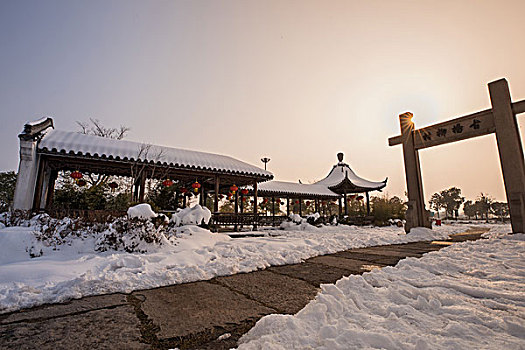 杨柳村冬雪