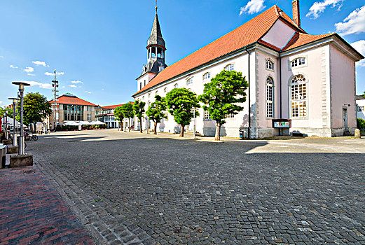 教堂,马尔克特广场,下萨克森,吕讷伯格海德,德国,欧洲