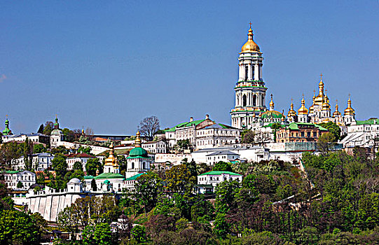 洞穴,寺院,基辅,乌克兰,东欧,横图,左边,银行,河,五月,2007年