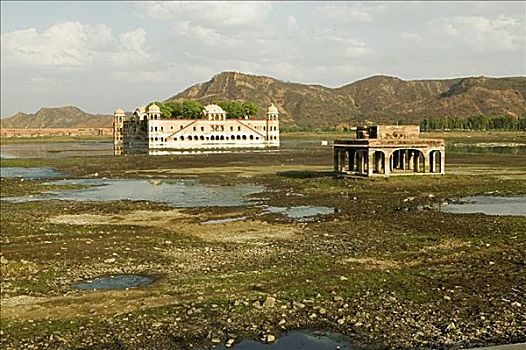 建筑,宫殿,水,斋浦尔,拉贾斯坦邦,印度