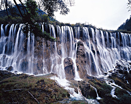 四川九寨沟水景,全景