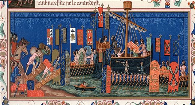 十字军东征,乘坐,圣地,15世纪,艺术家,未知