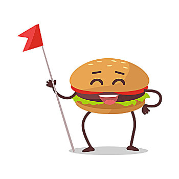 高兴,汉堡包,卡通,肉,莴苣,西红柿,三明治,快餐,吉祥物,男人,餐食,白色背景,背景,菜单