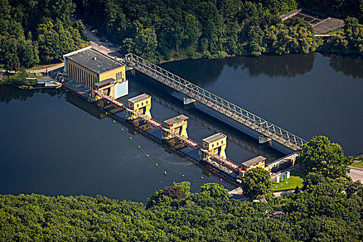 发电站,拦河坝,地区,北莱茵威斯特伐利亚,德国,欧洲