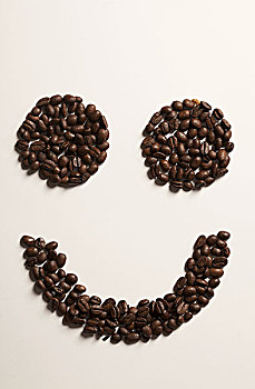 笑脸,放置,咖啡豆