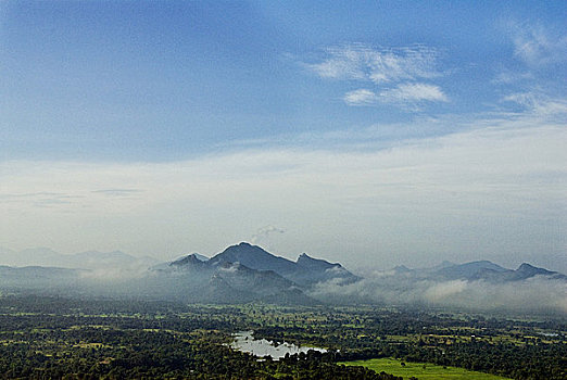 山,围绕,云,锡吉里耶,地区,斯里兰卡