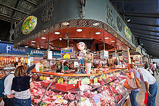 西班牙,巴塞罗那,市场,肉,乳酪店