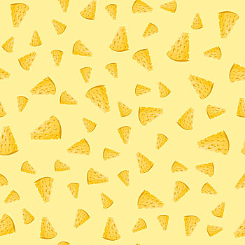 奶酪切片,无缝,图案,黄色