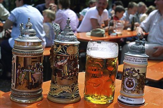 啤酒,啤酒杯,巴伐利亚,德国