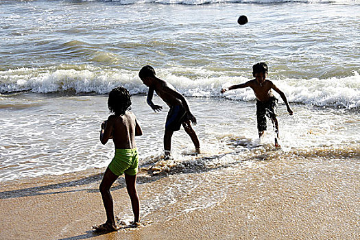 山,一个,漂亮,海滩,科伦坡,本地居民,娱乐,斯里兰卡,五月,2007年