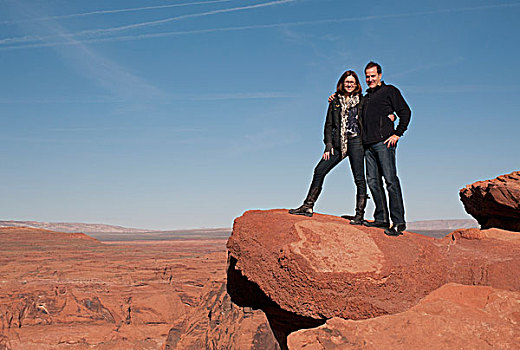 伴侣,站立,砂岩,石台,亚利桑那,美国