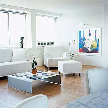 白色,客厅,家具