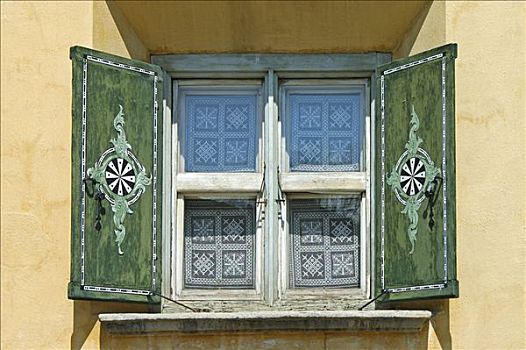窗户,特色,恩格达恩,房子,恩加丁,瑞士