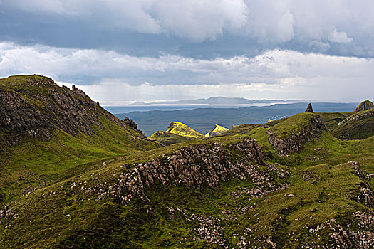 岩石,风景,山脊,斯凯岛,内赫布里底群岛,苏格兰,英国,欧洲