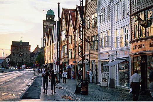 街景,卑尔根,挪威