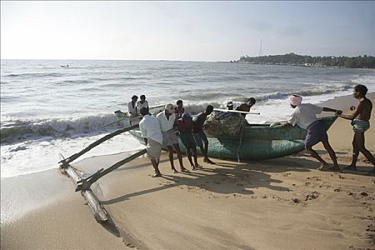 渔船,海滩,斯里兰卡,亚洲