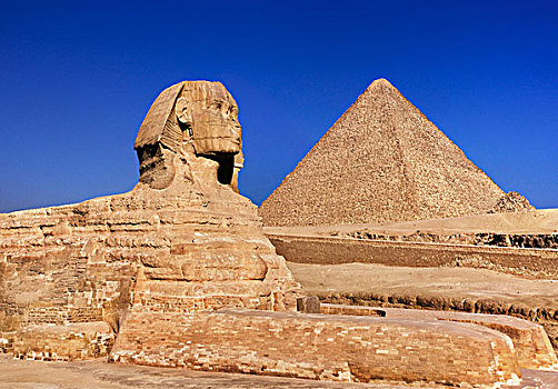 狮身人面像,金字塔,胡夫金字塔,吉萨金字塔,埃及,非洲