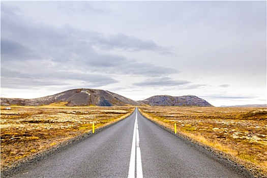 漂亮,山路,冰岛